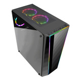 Gabinete Gamer Redragon Tailgate Gc-702 Rgb Vidrio Templado Color Negro