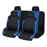 Funda Asiento Cuerina Negro/ Azul Univesal