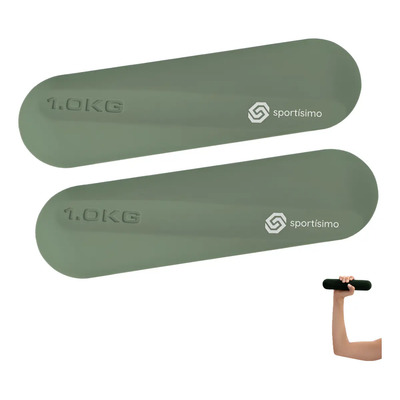 Mancuernas 1 Kg Sportisimo - Silicon Barra Peso Pesas Yoga Pilates Verde Musgo | Meses sin interés