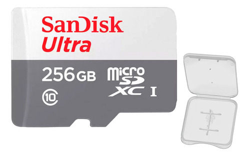 Cartão Memória Sandisk 256gb Micro Sd Ultra 100mbs +case