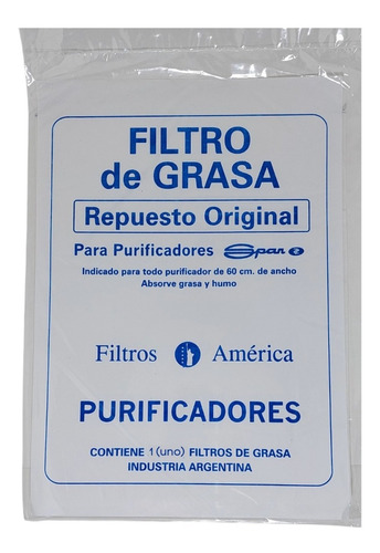 Filtro De Grasa Y Humo Purificador Spar Fino