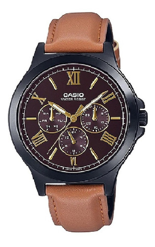 Reloj Casio Mtp-v300bl-5audf Cuarzo Hombre Color De La Correa Negro