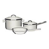 Set Batería De Cocina Tramontina Solar Triple Fondo 3 Piezas