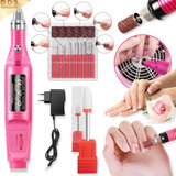 Set Torno Uñas Manicuria Pedicura Eléctrico + Fresa Ceramica