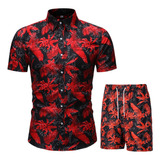 B Conjunto De Playera Camisa Manga Corta Y Short Hawaianos