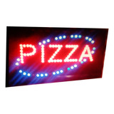 Cartel Led Pizza - Abierto, Más De 40 Palabras-