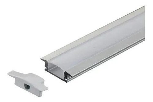 Kit 5 Perfil Aluminio Embutir Slim 2mt P/ Fita Led 24x7mm