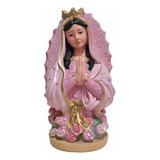 Hermosa Virgen De Guadalupe Base Con Rosas 34 Cm Ceramica