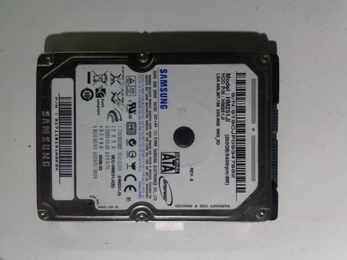 Discos Rígidos Sata Notebook 80 / 120 / 160 / 250 Gbyte