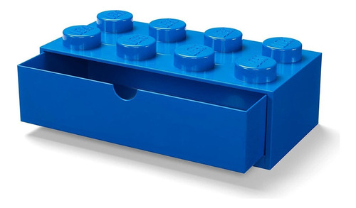 Lego Contenedor Bloque Cajon Apilable Mesa Escritorio Desk 8 Color Blue