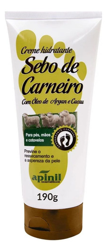 Sebo De Carneiro Creme Com Argan E Cacau 190g Apinil