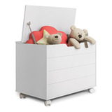 Baú Brinquedo Toy Mdf Com Tampa Branco Soft 