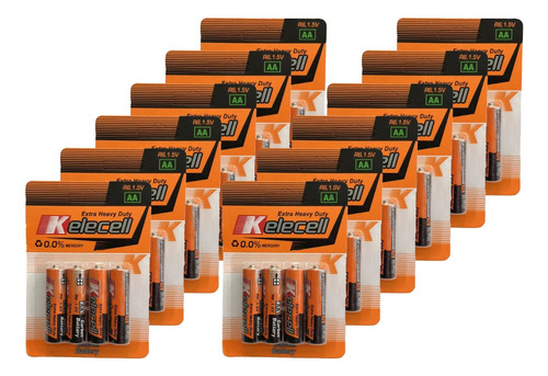 Pack 10x4 Pilas Baterías De Carbono Doble Aa R6 1.5 Voltios