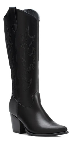 Botas Alta Retro Vaqueras Moda Dama Zapato Weide Mujer Único | Meses sin interés