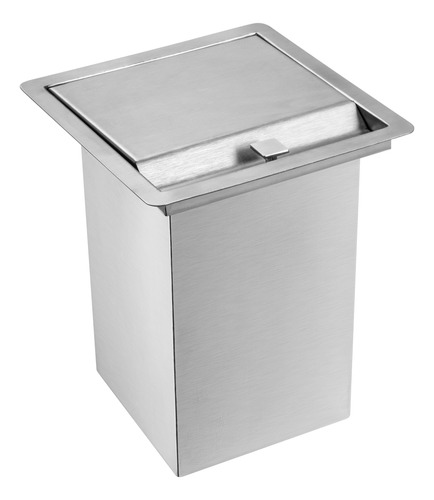 Lixeira Quadrada Pia Cozinha Embutir 4 L Inox 304 Escovado 