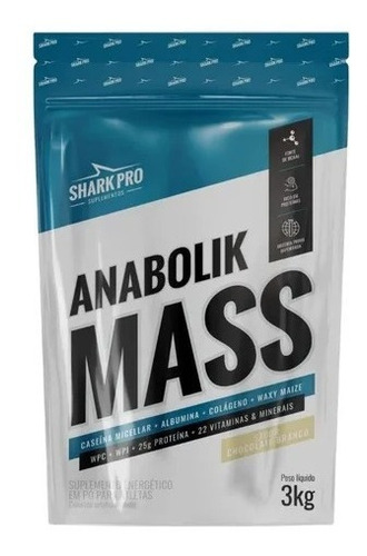 Hipercalórico Anabolik Mass Pounch 3kg - Sabor Chocolate Branco - Shark Pro