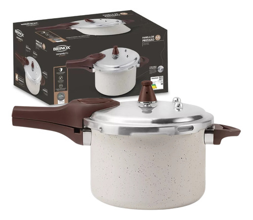 Panela Pressão Ceramic Life Pressure Indução Vanilla 4,2l