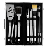 Kit Asador Set De Parrilla 11piezas Acero Inoxidable Estuche