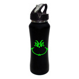 Termo Pitillo Grinch Navidad Botilito Negro Aluminio 650ml 