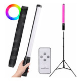 Kit Bastão Luz Led Rgb Bicolor Para Foto E Vídeo + Tripé 2m