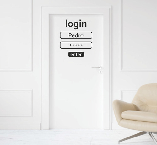 Adesivo Decorativo Para Porta Gamer Login