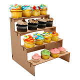 Escalera Mesa De Postres Dulces Cupcake Candy Bar Snacks Color Natural