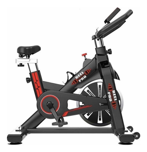 Bicicleta Ergométrica Fitness Para Spinning Preta E Vermelha Cor Preto-vermelho Sem