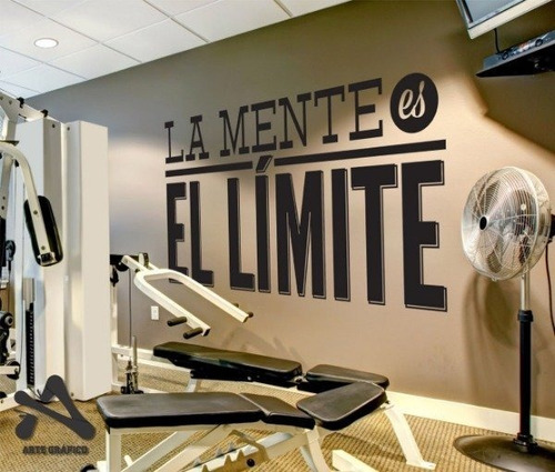 Vinilo  Decorativo Gimnasio Frases Gym 100x150cm