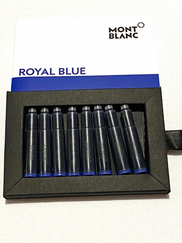 8 Cartuchos Montblanc Royal Blue Para Pluma Fuente En Azul