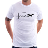 Camiseta Avião Batimentos Cardíacos Coração