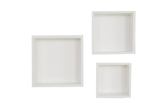 Kit Trio De Nichos Quarto De Bebê Decorativo 3 Mdf Branco