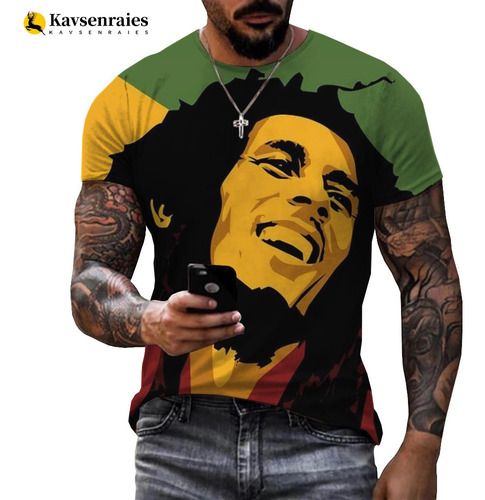 2024 Moda Bob Marley Reggae Camiseta 3d Impreso