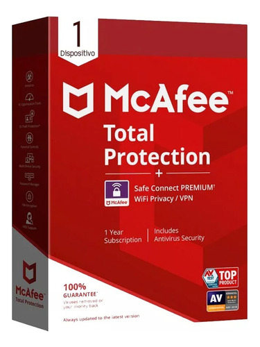 Antivirus Mcafee Total Protection + Vpn 1 Dispositivos 1 Año
