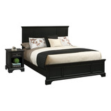 Cama Y Mesita De Noche Bedford Black Queen De Home Styles