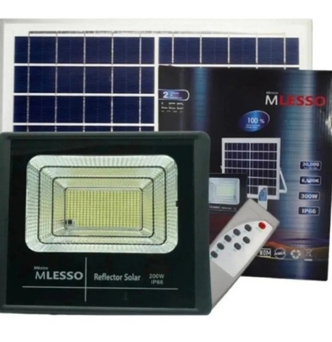 Reflector Solar 200w Ip66-6500k Luz Fría 30000 Hrs Exterior 