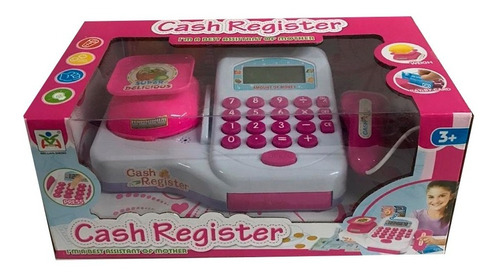 Caja Registradora Cash Register Con Luces Y Sonidos Rosa