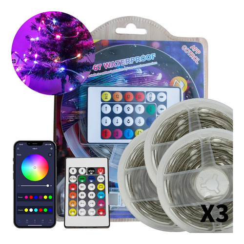 Tira De Luces Led App Bluetooth 3x10m Rgb 5050 Para Cuarto