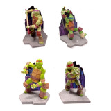 Kit 4 Enfeites Tartarugas Ninjas Tmnt22 Ornamento Aquário