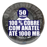 Cabo De Rede Cabo Cat5e Utp 4 Pares Preto 100% Cobre 50 Mt