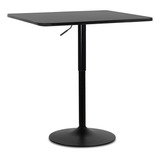 Mesa De Bar Cuadrada Monibloom 80 Cm De Lado Altura Ajustabl