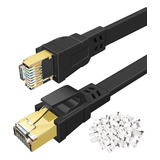 Deego Cable Ethernet Cat 8 De 100 Pies, Cable De Red Plano D