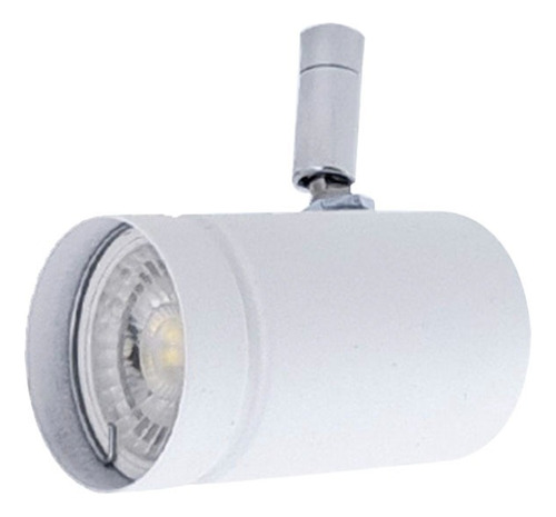 Spot Cabezal 1 Luz Led Gu10 Dicroica Cilindro Movil Riel Color Blanco