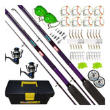 Combo Pesca 2x Reel + 2x Cañas 2 Tramos + Caja Completa 