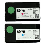 2 Cartucho Hp 711 1 Cian 24/08 Y 1 Magenta 23/12 Nuevos