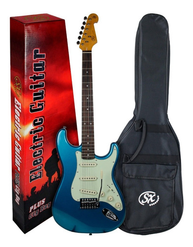 Guitarra Eletrica Sx Stratocaster Azul Lpb Sst62 Com Capa