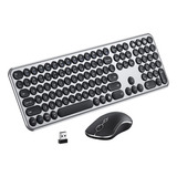 Teclado Y Mouse Inalambrico. Dual Bt + 2.4g Ergonomico