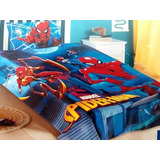 Set Plumón Spiderman Reversible Plaza Y Media 1.5 Plz 