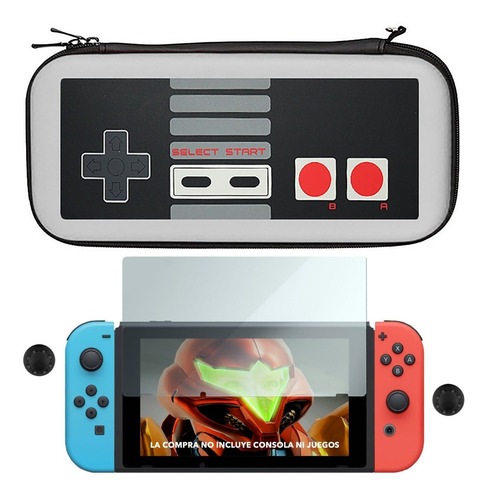 Estuche Nintendo Switch + Mica + Thumbs | Envio Gratis | Case Funda Nes Protector Pikachu | Solo Switch «normal» No Lite