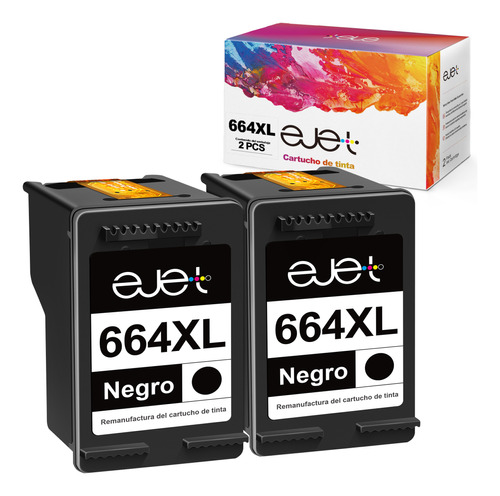 Kit 2 664 Xl Negro Cartuchos De Tinta Para Hp 664 Xl 664xl