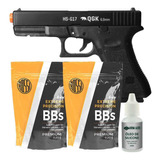  Kit Airsoft Spring Hs-g17 + 2000un Esfera Bbs 0.20g Óleo